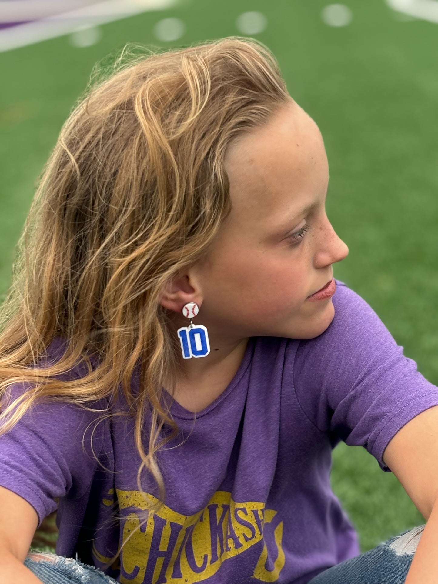 Baseball Stud Custom Jersey Number Earrings