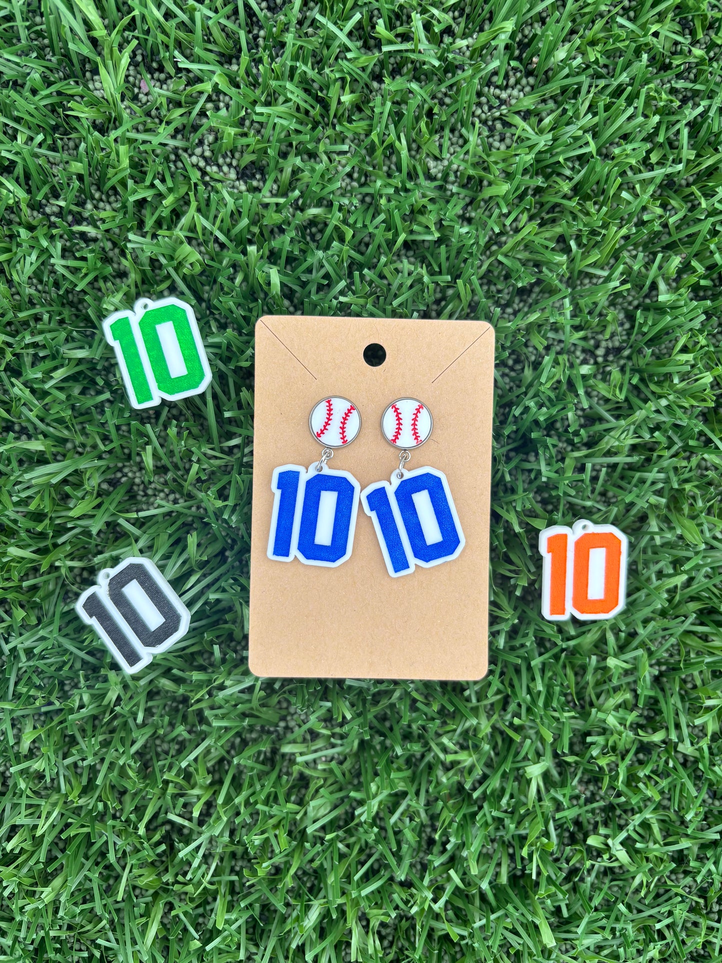 Baseball Stud Custom Jersey Number Earrings