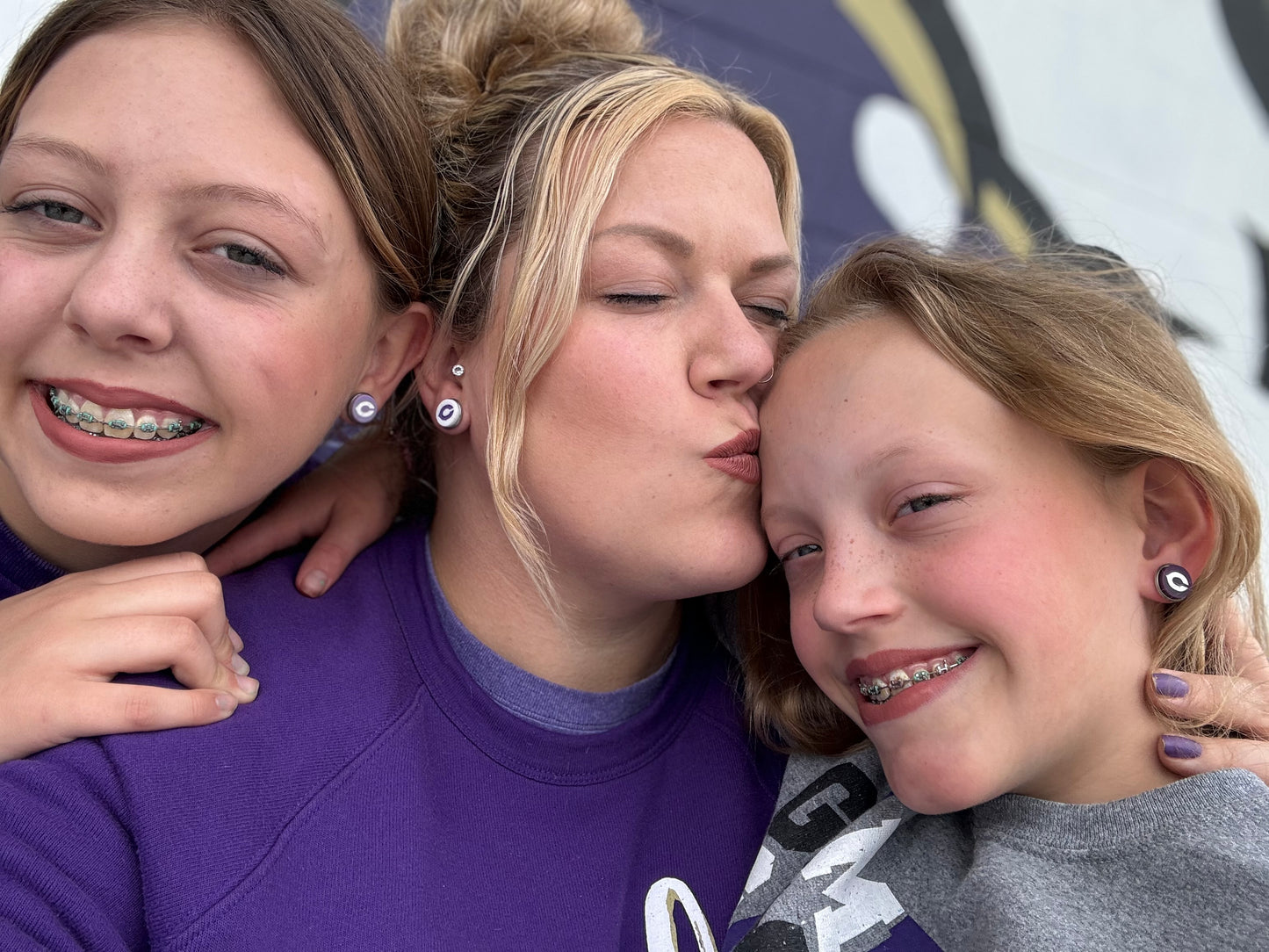 Pastel Purple Fightin’ Chick “C” Stud