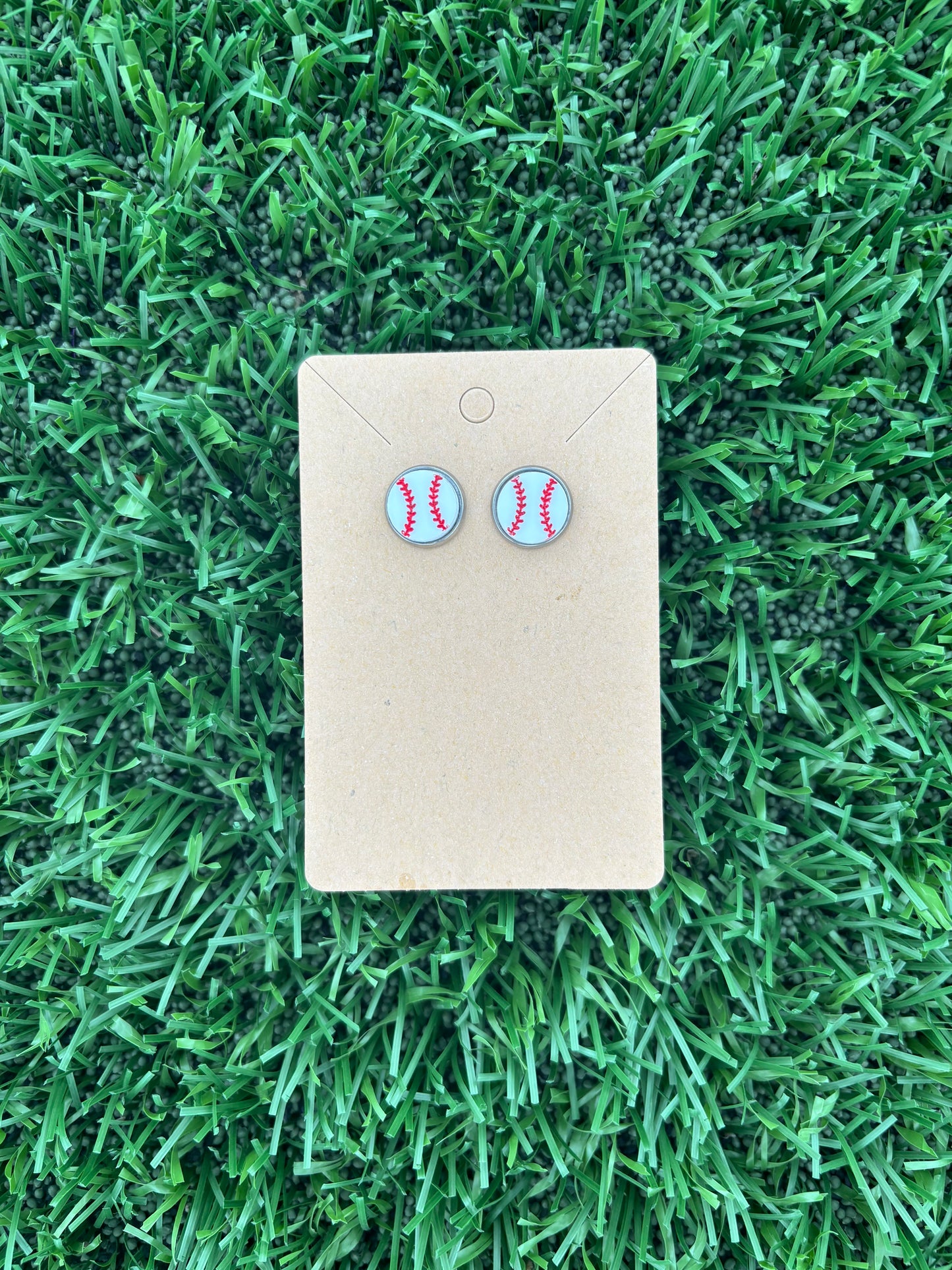 Baseball Stud Acrylic Earings