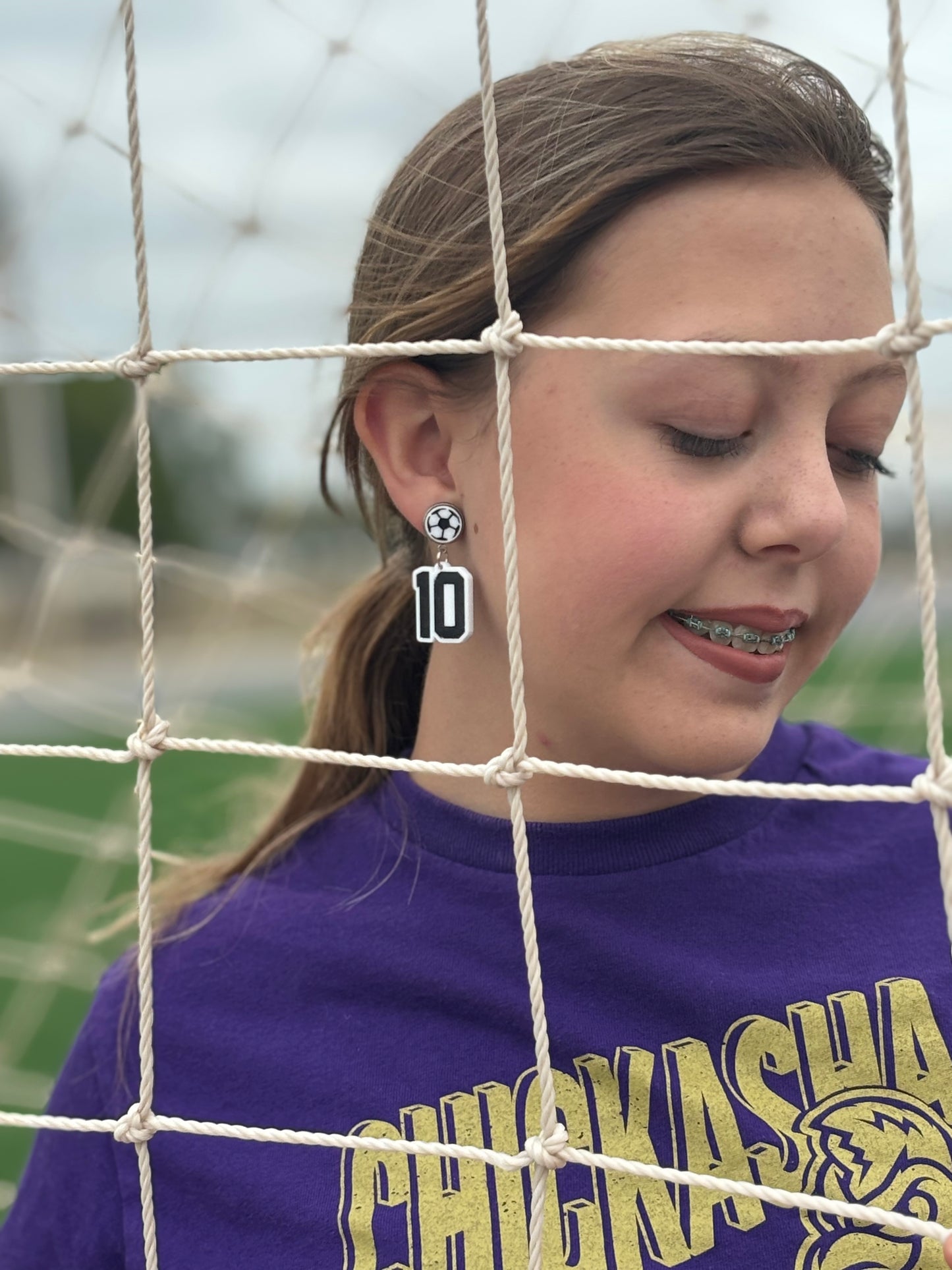 Soccer Custom Jersey Number Earrings