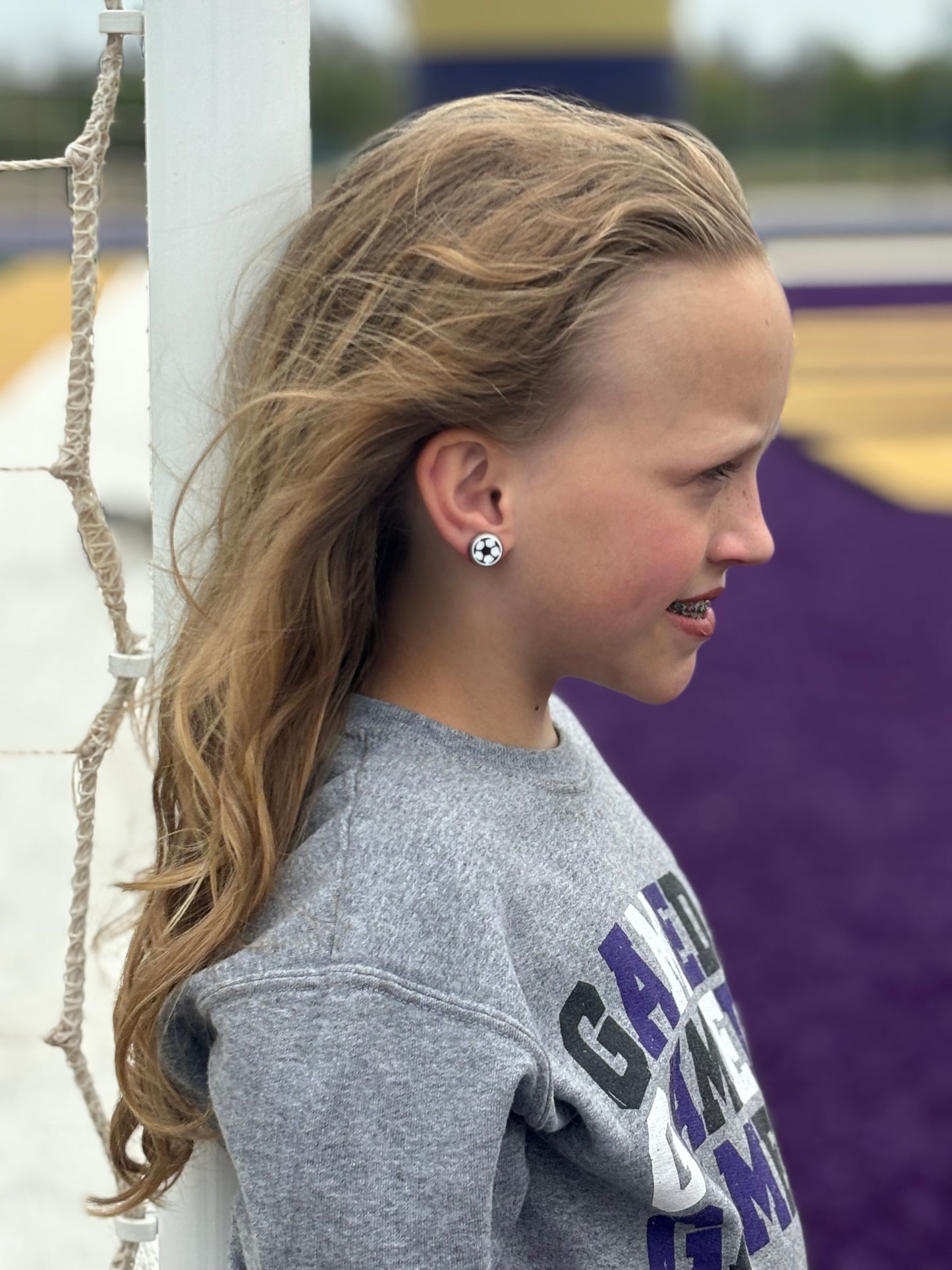 Soccer Stud Earring