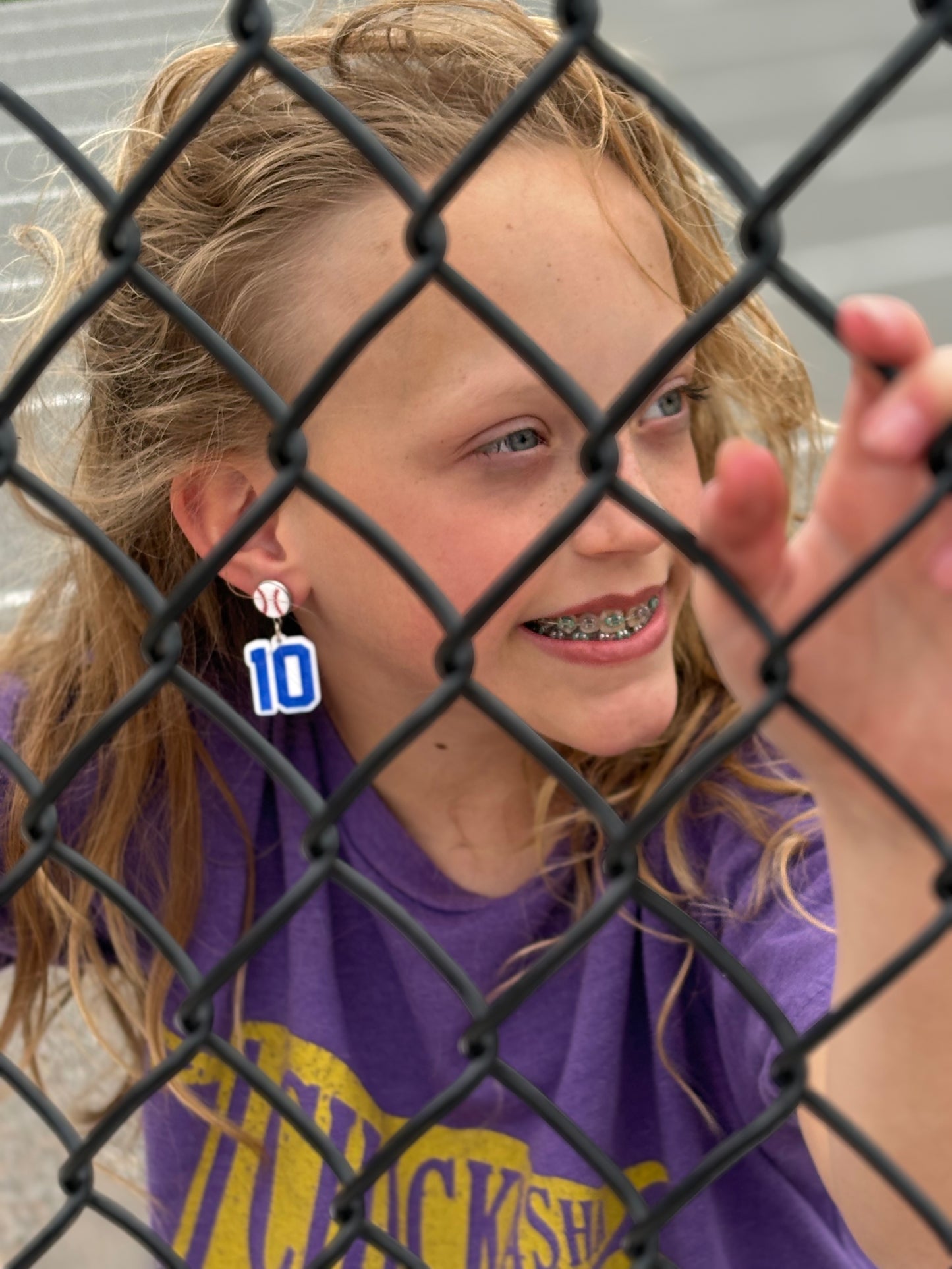 Baseball Stud Custom Jersey Number Earrings