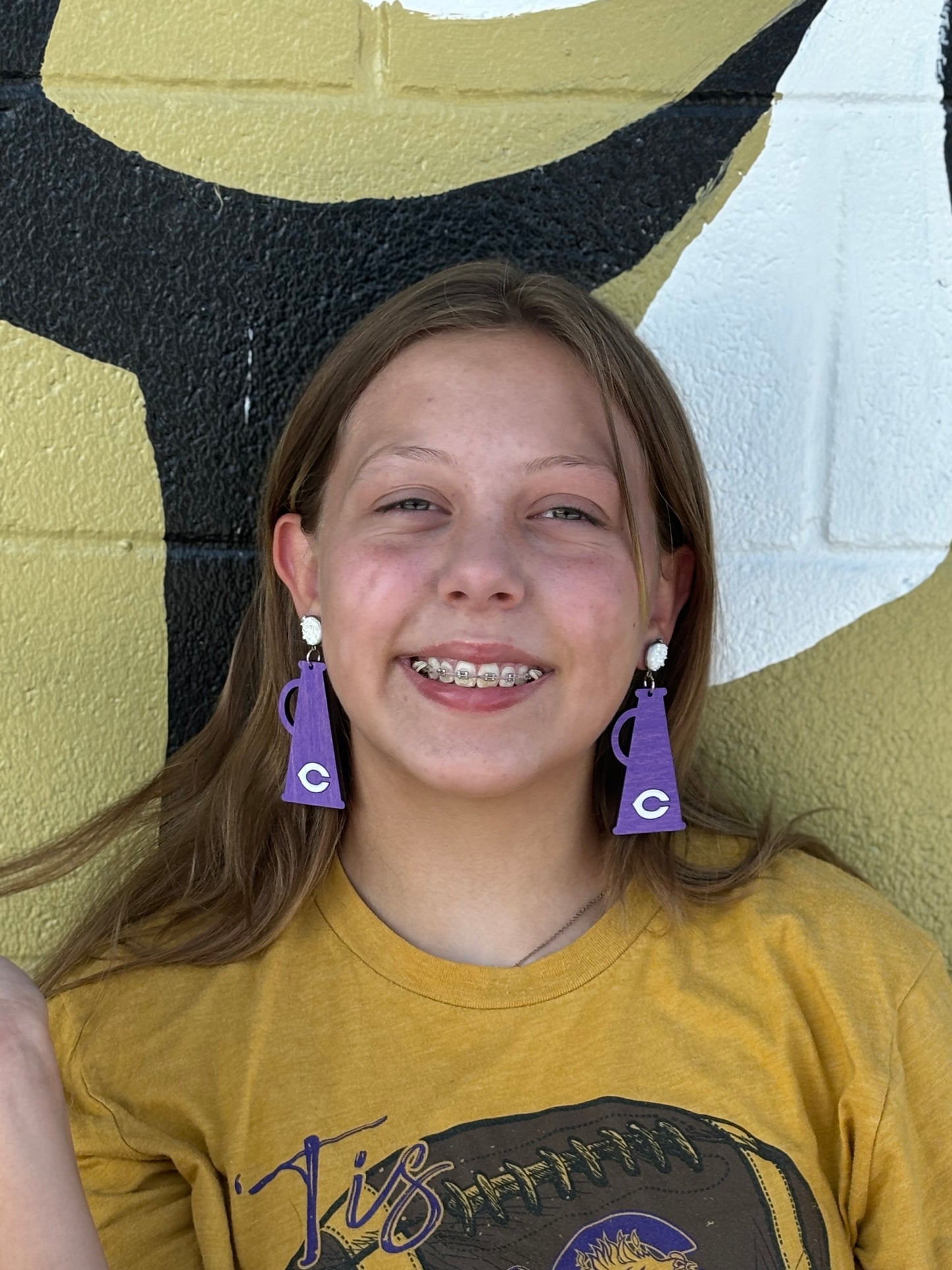 Cheer Megaphone Chick C Earrings