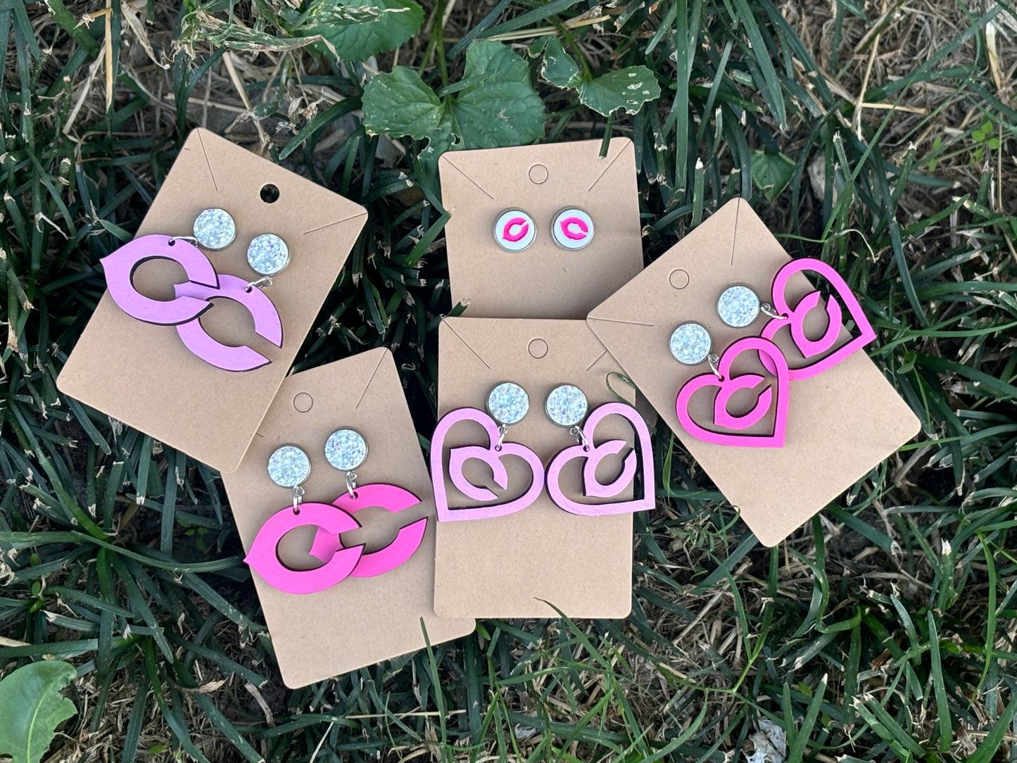 Pink Out Special Edition- Hot Pink Heart Chick C Dangle Earrings