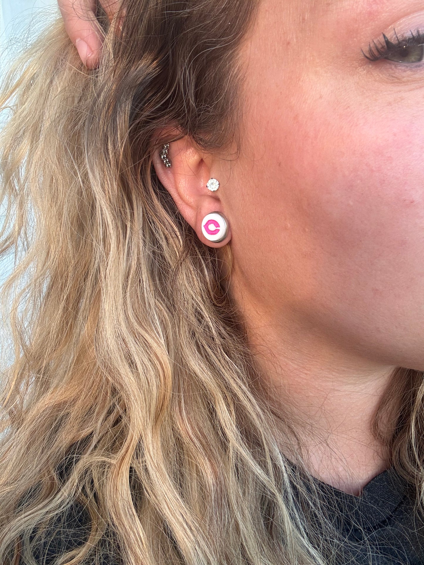 Pink Out Special Edition - Hot Pink Chick C Stud Earrings