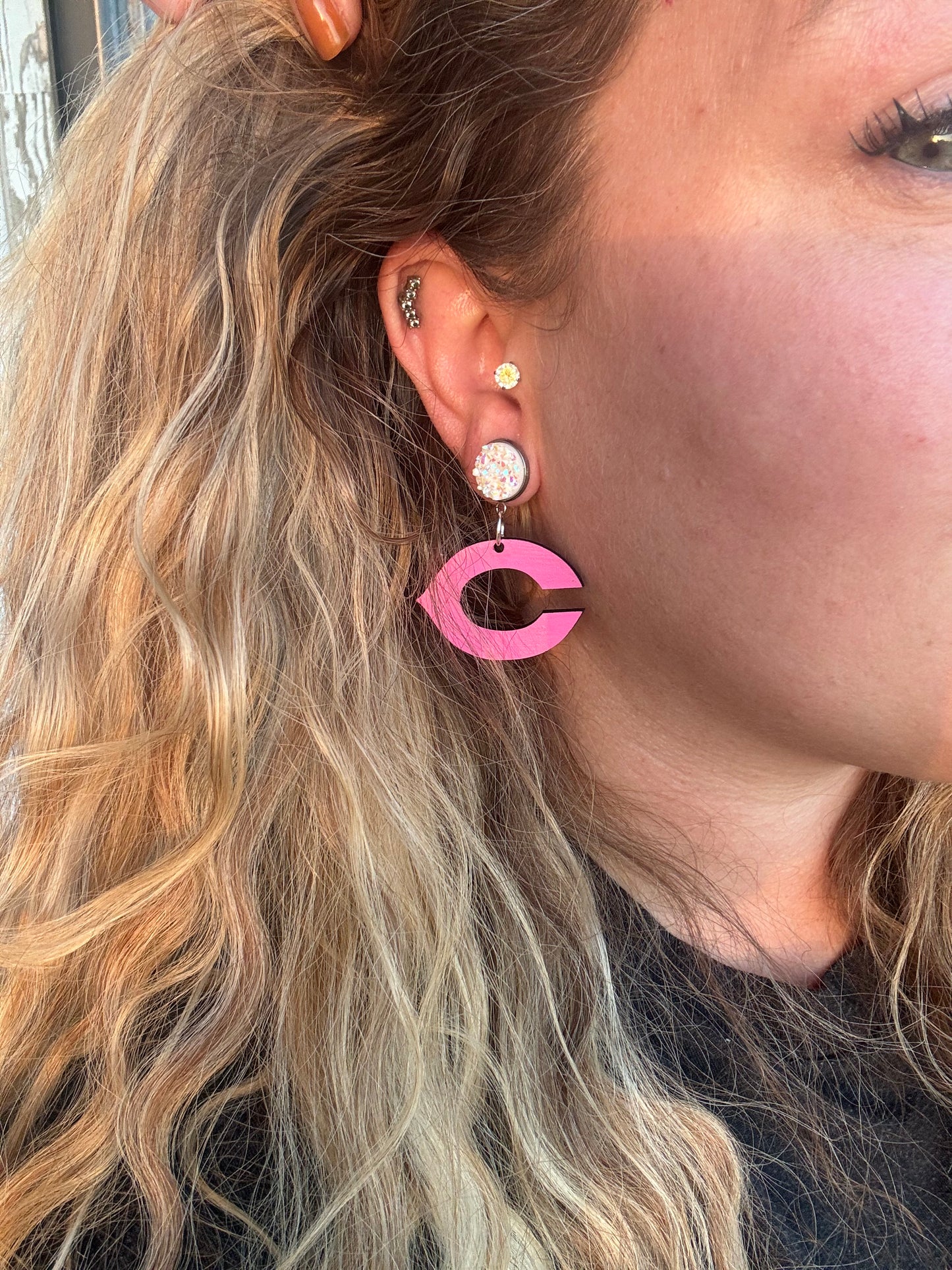 Pink Out Special Edition - Hot Pink Chick C Dangle Earrings