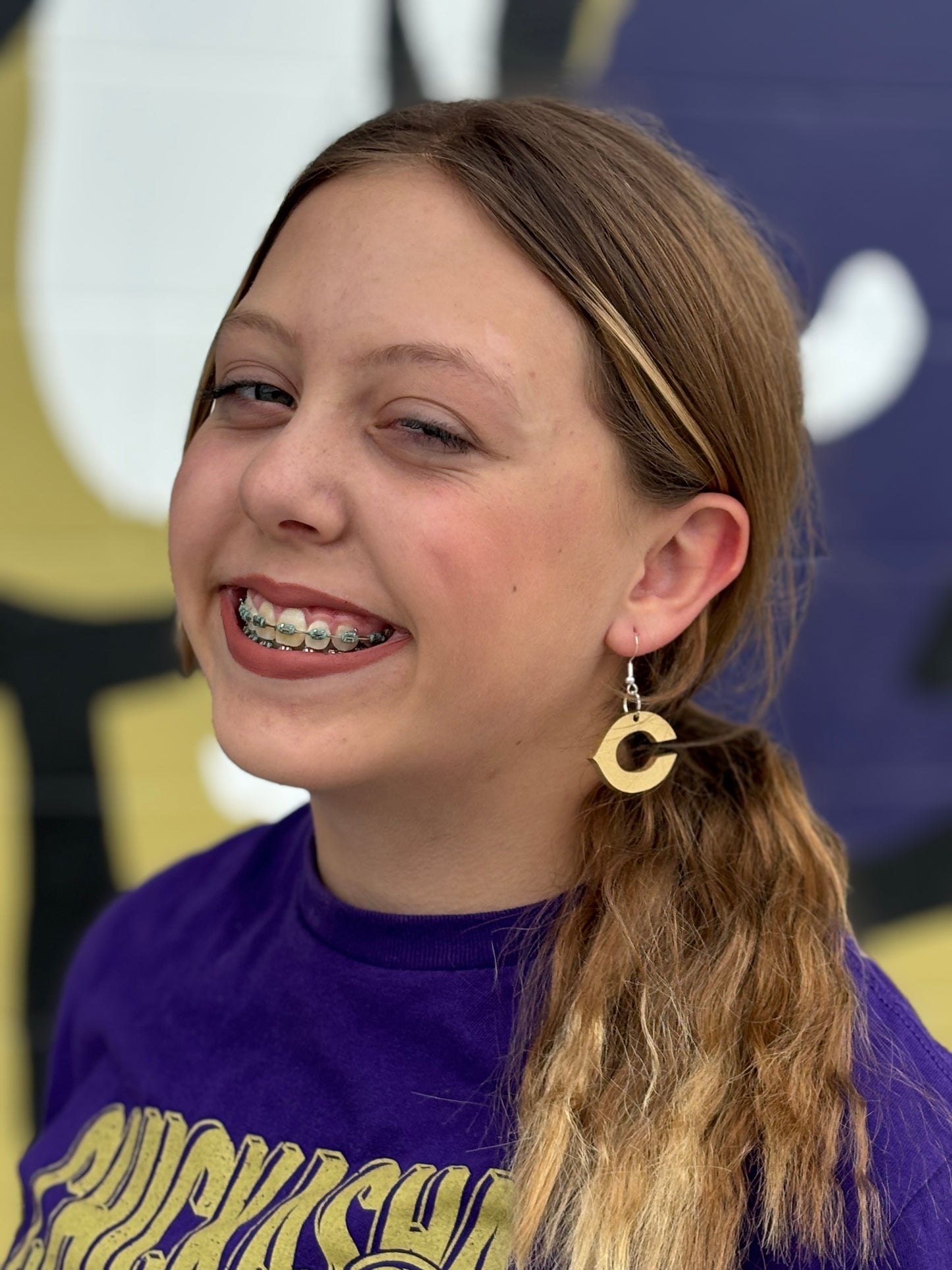 Fightin’ Chick “C” Dangle Earring
