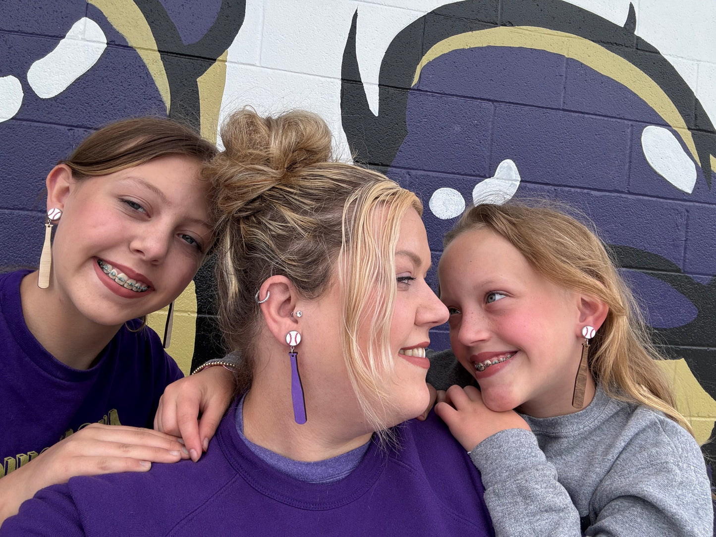 Baseball + Bat Earrings