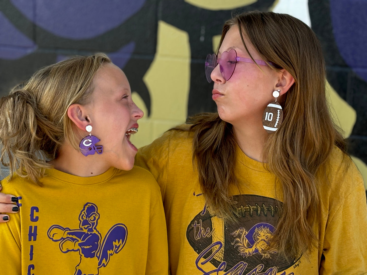 Custom Number Football Earrings