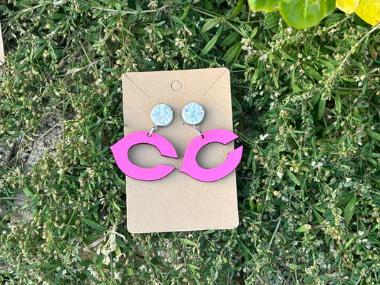 *Pink Out Special Edition - Hot Pink Chick C Dangle Earrings